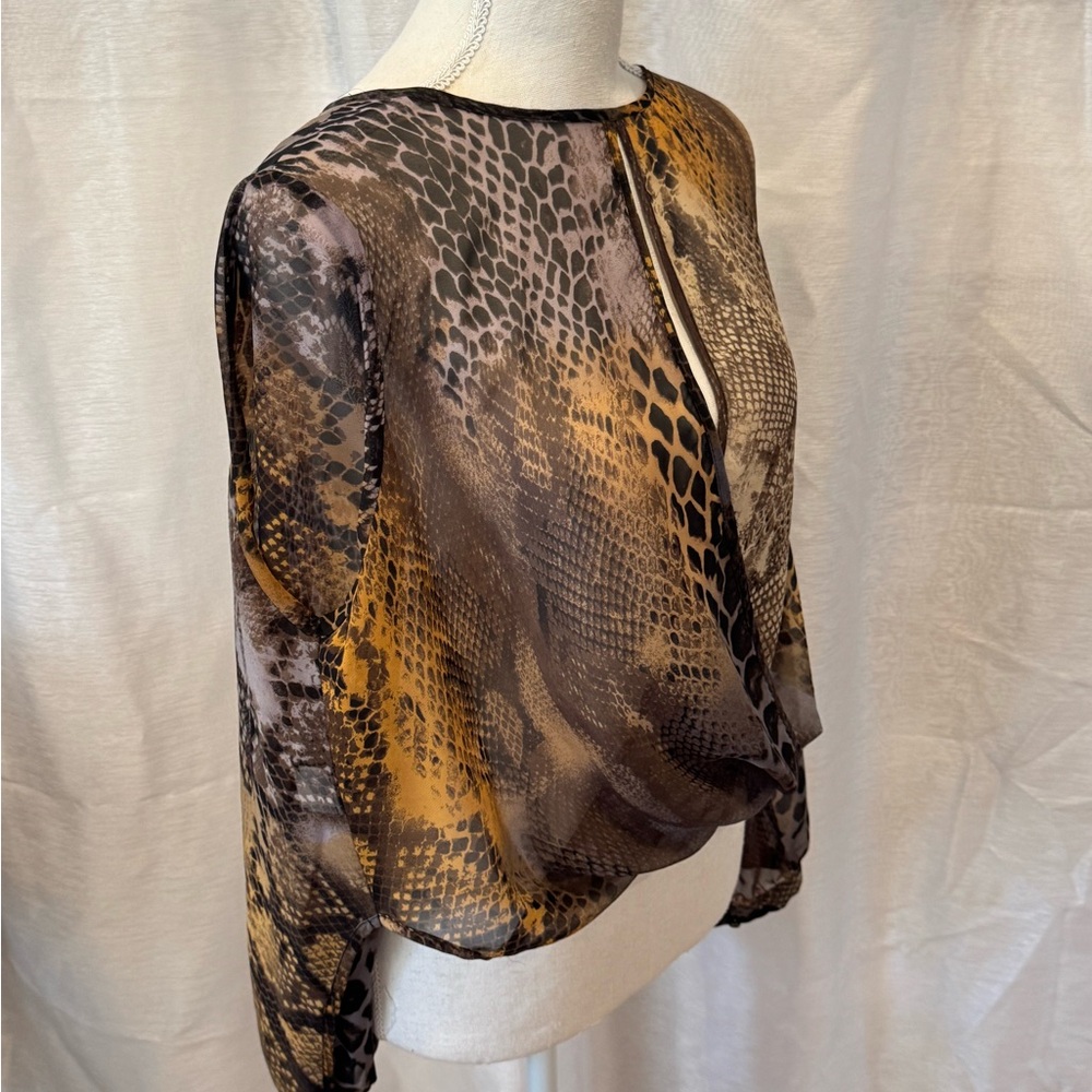 Animal Print Sheer Blouse
